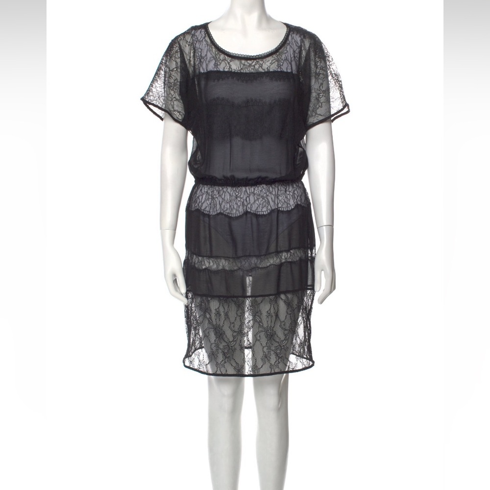 Sandro Lace Sheath Dress Black Size French 3 US 8